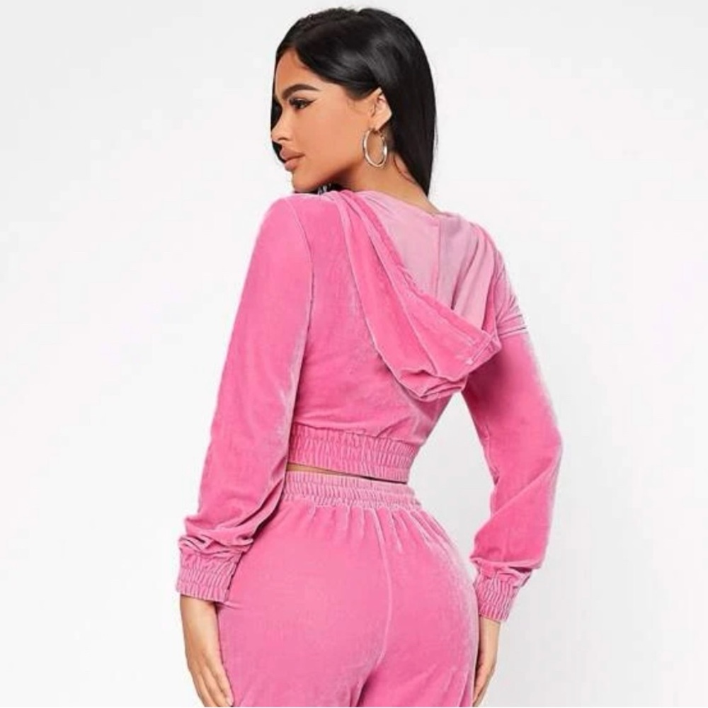 Pink Y2K Cropped Hoodie